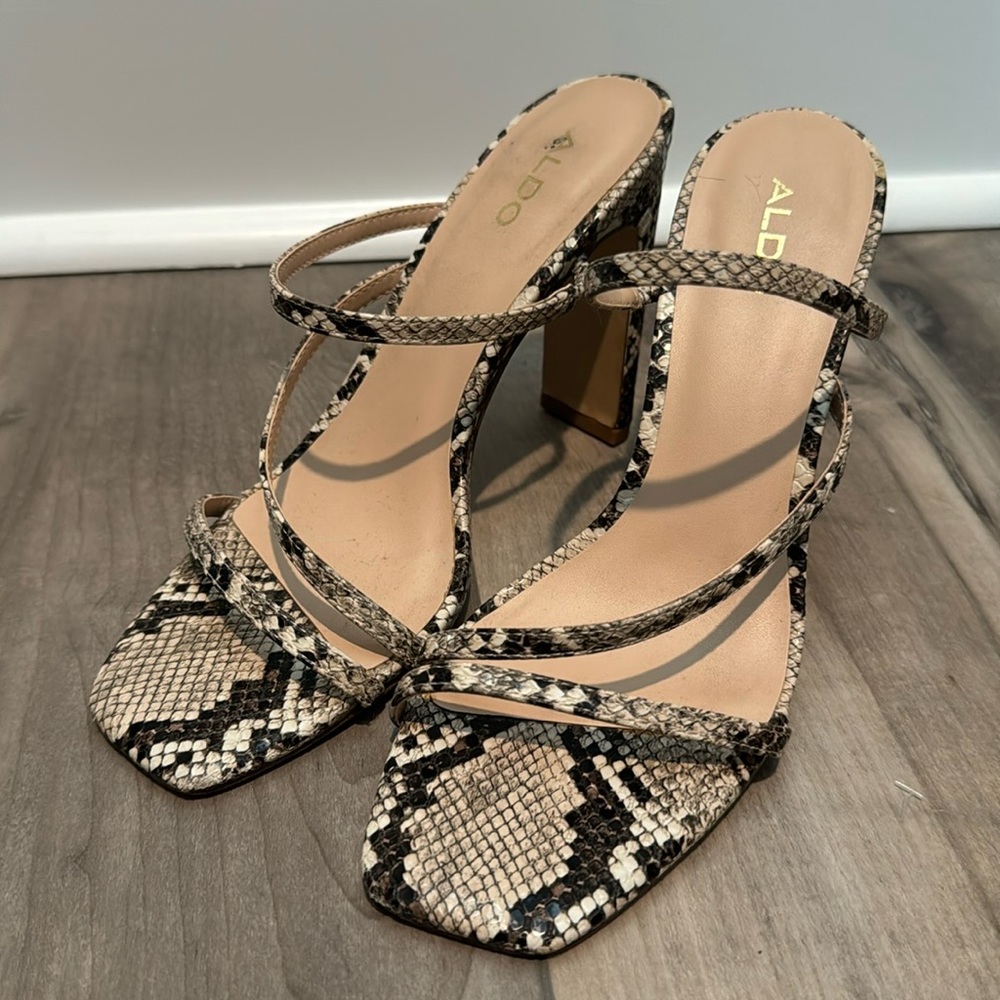 Aldo Snakeskin Slip On Heels